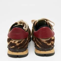 Valentino Multicolor Mesh And Leather Rockrunner Low Top Sneakers Size 40