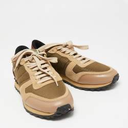Valentino Multicolor Mesh And Leather Rockrunner Low Top Sneakers Size 40