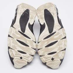 Pre Owned Valentino Black Leather And Suede Bounce Sneakers Size 43