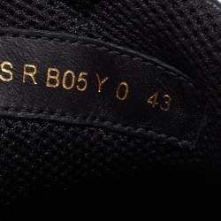 Pre Owned Valentino Black Leather And Suede Bounce Sneakers Size 43