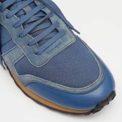 Pre Owned Valentino Tricolor Suede And Leather Rockrunner Low Top Sneakers Size 45 