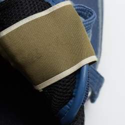 Pre Owned Valentino Tricolor Suede And Leather Rockrunner Low Top Sneakers Size 45 