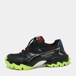 Valentino Multicolor Leather And Mesh Climber VLogo Low Top Sneakers Size 40