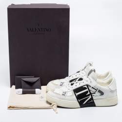 مملوكة مسبقًا Valentino White/Black Leather And Suede VL7N Sneakers Size 40