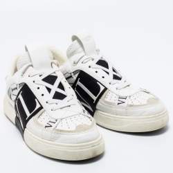مملوكة مسبقًا Valentino White/Black Leather And Suede VL7N Sneakers Size 40
