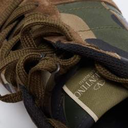 Pre Owned Valentino Multicolor Comflouge Print Canvas And Suede Sneakers Size 40.5