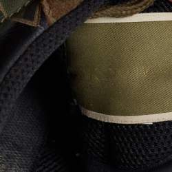 Pre Owned Valentino Multicolor Comflouge Print Canvas And Suede Sneakers Size 40.5