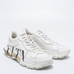 Valentino White Leather VLTN Bounce Low Top Sneakers Size 40
