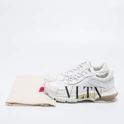 Valentino White Leather VLTN Bounce Low Top Sneakers Size 40