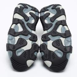 Pre Owned Valentino Black/Grey Fabric and Suede VLTN Wod Low Top Sneakers Size 39