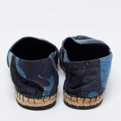 Valentino Blue Camouflage Canvas Espadrilles Flats Size 41