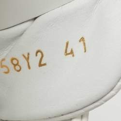 Pre Owned Valentino White/Grey Suede And Leather Lace Up Sneakers Size 41