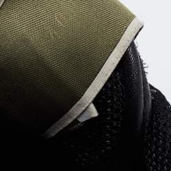 Pre Owned Valentino Black Camouflage Print Leather, Canvas and Suede Rockrunner Low-Top Sneakers Size 40