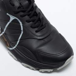 Pre Owned Valentino Black Leather Bounce Sneakers Size 42 