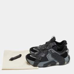 Valentino Black/Grey Leather, Suede and Fabric VLTN Wod Sneakers Size 44