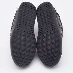 Valentino Black Leather Rockstud Untitled Low Top Sneakers Size 39.5