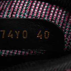 Valentino Multicolor Fabric and  Leather Lace Up Sneakers Size 40