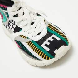 Valentino Multicolor Fabric and  Leather Lace Up Sneakers Size 40
