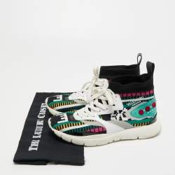 Valentino Multicolor Fabric and  Leather Lace Up Sneakers Size 40