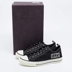 Valentino Black Fabric and Rubber Giggies Low Top Sneakers Size 41