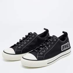 Valentino Black Fabric and Rubber Giggies Low Top Sneakers Size 41