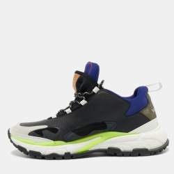 Pre Owned Valentino Tricolor Leather and Suede Low Top Sneakers Size 44