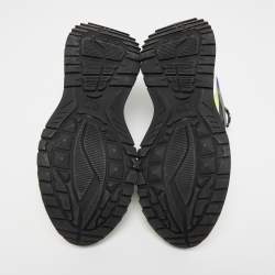 Pre Owned Valentino Tricolor Leather and Suede Low Top Sneakers Size 44