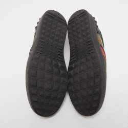 Valentino Multicolor Camouflage Print Canvas And Leather Slip On Sneakers Size 42