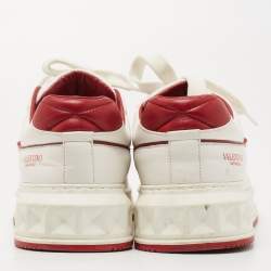 Pre Owned Valentino White Leather Low Top Sneakers Size 39