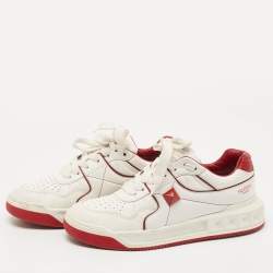 Pre Owned Valentino White Leather Low Top Sneakers Size 39