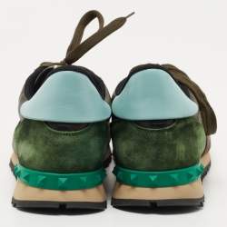 Pre Owned Valentino Multicolor Suede nd Leather Rockrunner Sneakers Size 42