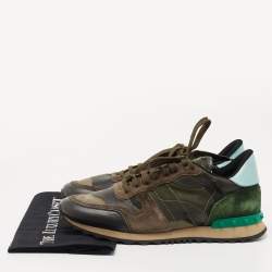 Pre Owned Valentino Multicolor Suede nd Leather Rockrunner Sneakers Size 42
