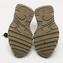 Pre Owned Valentino Multicolor Canvas and Leather Lace Up Sneakers Size 43.5