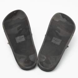 Valentino Black Rubber Rockstud Slides Size 44