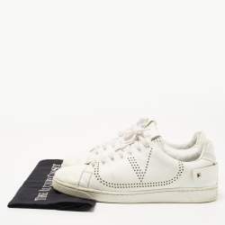 Pre Owned Valentino White Leather Becknet Sneakers Size 42.5 