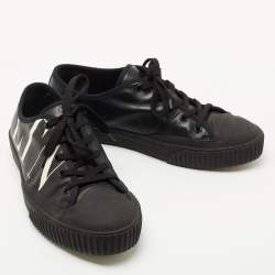 Valentino Black Leather VLTN Low Top Sneakers Size 41
