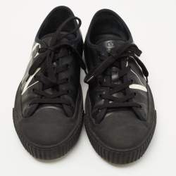 Valentino Black Leather VLTN Low Top Sneakers Size 41