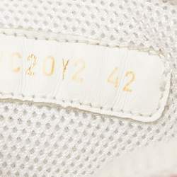 Pre Owned Valentino White Leather and Canvas Climbers VLogo Sneakers Size 42