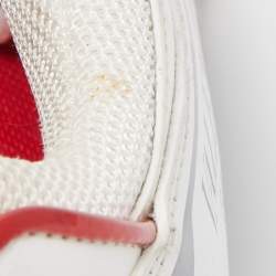 Pre Owned Valentino White Leather and Canvas Climbers VLogo Sneakers Size 42