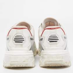 Pre Owned Valentino White Leather and Canvas Climbers VLogo Sneakers Size 42