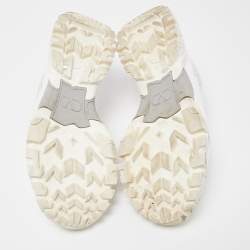 Pre Owned Valentino White Leather and Canvas Climbers VLogo Sneakers Size 42