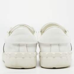 Valentino White Leather Calfskin Open Sneakers Size 42