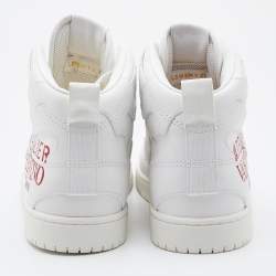 Pre Owned Valentino White Leather Atelier High Top Sneakers Size 44