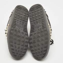 Valentino Black Leather Open Low Top Sneakers Size 41