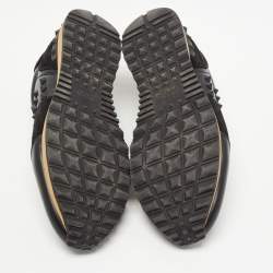 Pre Owned Valentino Black Leather and Suede Rockrunner Trainer Sneakers Size 43