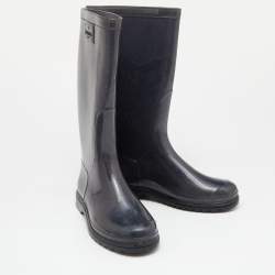 Valentino Grey Lace Print Rubber Rain Boots Size 38