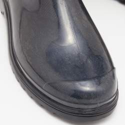 Valentino Grey Lace Print Rubber Rain Boots Size 38