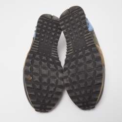 Pre Owned Valentino Multicolor Leather and Suede Rockrunner Sneakers Size 43