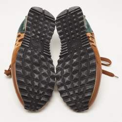 Valentino Tricolor Leopard Print Calf Hair and Leather Rockrunner Sneakers Size 42