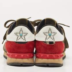 Pre Owned Valentino Multicolor Canvas and Leather Rockrunner Sneakers Size 40